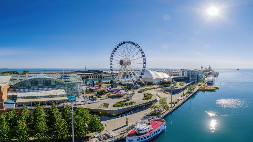 Foto aérea de Navy Pier.