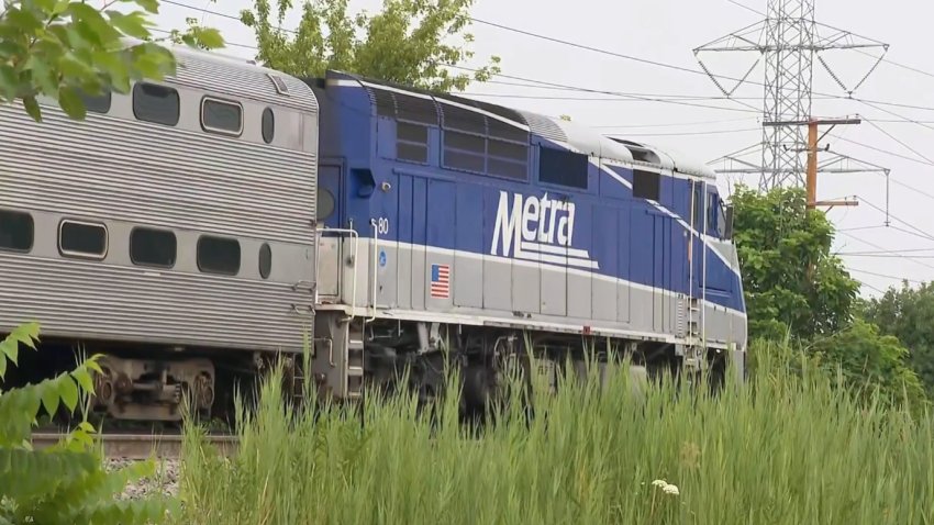 Foto de tren de Metra.