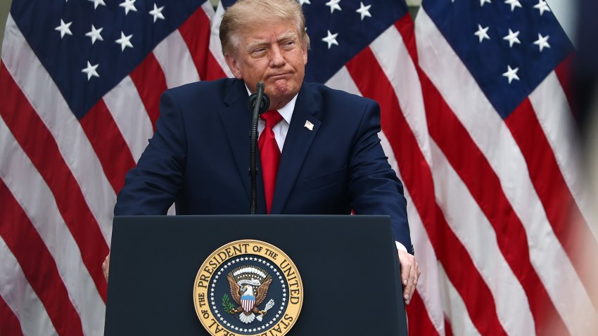 ARLINGTON, VIRGINIA – SEPTEMBER 11: U.S. President Donald Trump speaks during a ceremony commemorating the 25th anniversary of the September 11th terrorist attacks in the courtyard of the Pentagon on September 11, 2026 in Arlington, Virginia. The United States is marking the 25th anniversary of the terrorist attacks of September 11, 2001, when a group of al-Qaeda hijackers flew airplanes into the World Trade Center, Shanksville, Pennsylvania, and the Pentagon, killing nearly 3,000 people. (Photo by Finn Gomez/Getty Images)