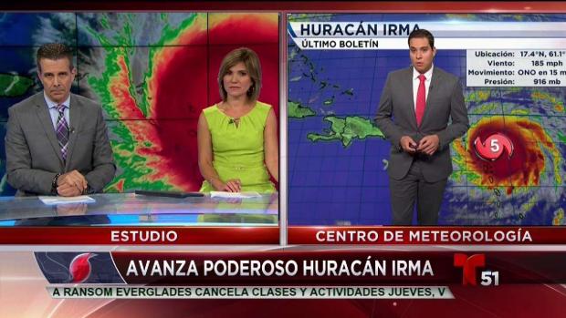 Irma se desplaza a 185 millas por hora